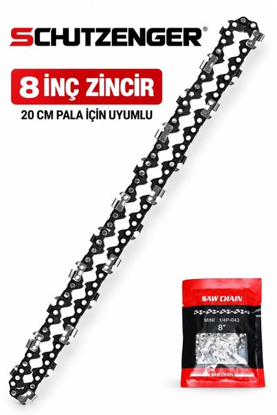 SCHUTZENGER 8 INÇ ZİNÇİR ŞARJLI BUDAMA TESTERE UYUMLU 20 cm PALA UYUMLU MK8