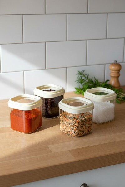 Suo Home Vistro 4-Piece Small Size Glass Vacuum Storage Container with 2-Way Lid That Can Be Stacked / Breakfast Container (700 ml)