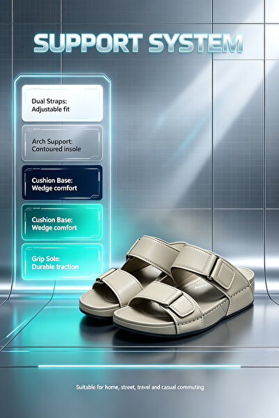 Saudi Step Leather Cross Strap Metal Button Sandals Slippers |   Non Slip Cus...
