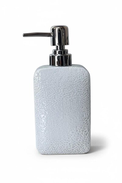 ALBETTO Shiny Surface Porcelain Liquid Soap Dispenser Brown Silver Pump 300ml