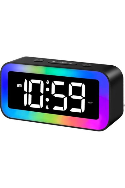 Morvena Picks 16. Ceas deșteptător digital pentru copii, iluminare RGB, alarm...