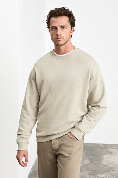 GRIMELANGE Nedved men's stone color sweatshirt