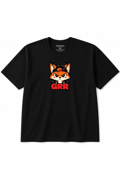 Rabona Fashion تي شيرت برسومات Street Grr – Angry Fox & Urban Attitude