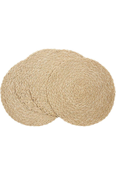 Morvena Picks Set de 4 șervețele de masă rotunde împletite, rezistente la căl...