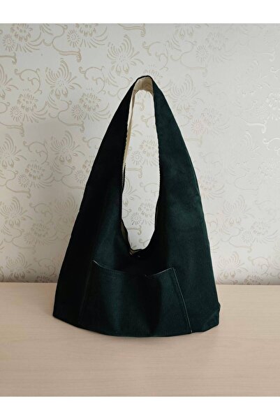 Talay Accessories حقيبة كتف نسائية من القطيفة باللون الأخضر الزمردي، حقيبة هو...