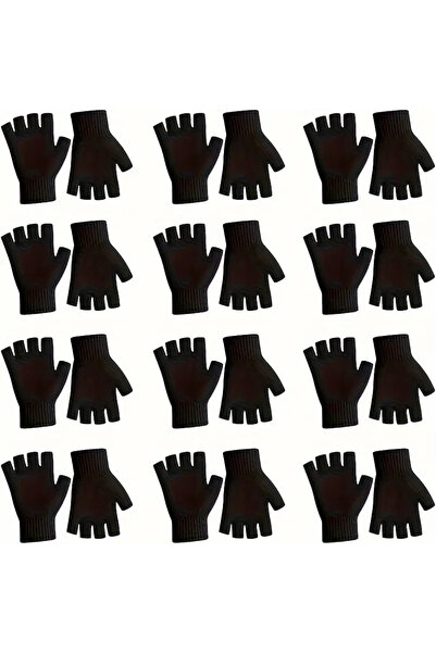 Morvena Picks 12 perechi mănuși unisex acrilice fără degete, elastice, touchs...
