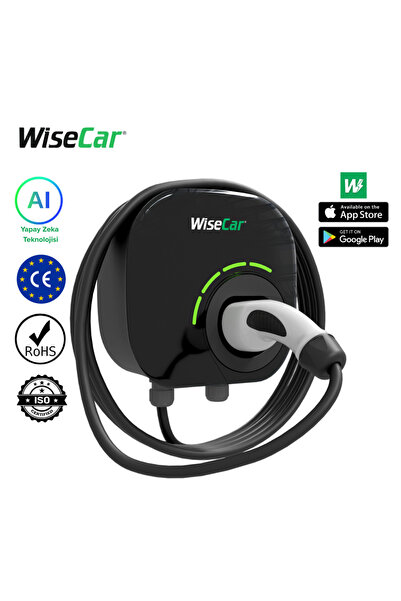 WiseCar WTL Yapay Zeka Destekli Akıllı Elektrikli Araç Şarj Cihazı 22 kW - Beyaz Kartsız