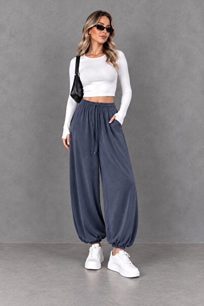 Focus Light Women's Parachute Jogger Sweatpants with Lace-Up Waist and Elasti...