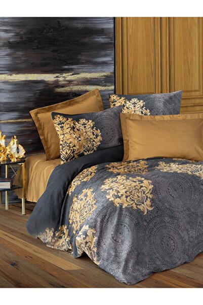Cotton Box Jadira beige satin double duvet cover set