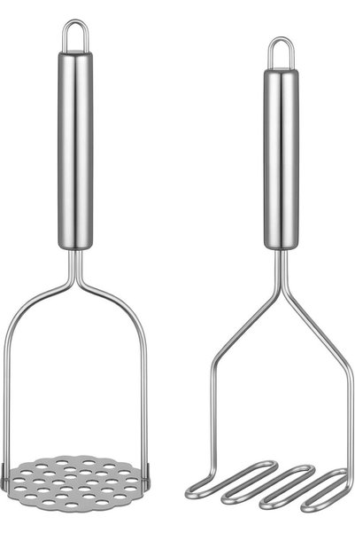 Morvena Picks Pasator de cartofi - Pasator de carne din oțel inoxidabil, mâne...