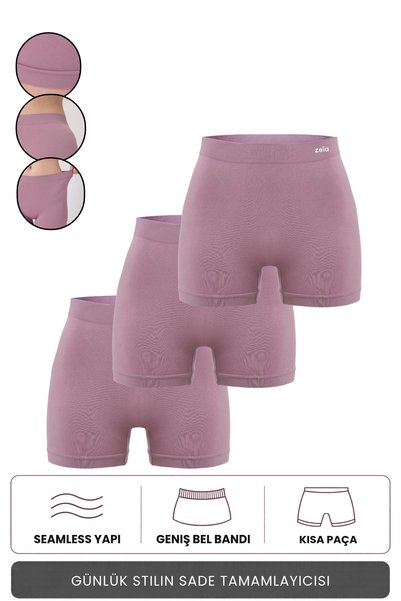Zeia 3-Pack Women's Comfort Enhancing Non-Marking Seamless Boxers