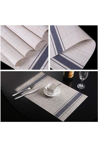 Morvena Picks Set de 6 suporturi de masă din PVC, antiderapante, rezistente l...
