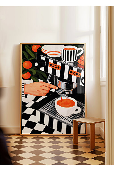 ARTHOUSECOLLECTIVE Колекция Кафе - Илюстрация на кафемашина / бариста - Нерам...