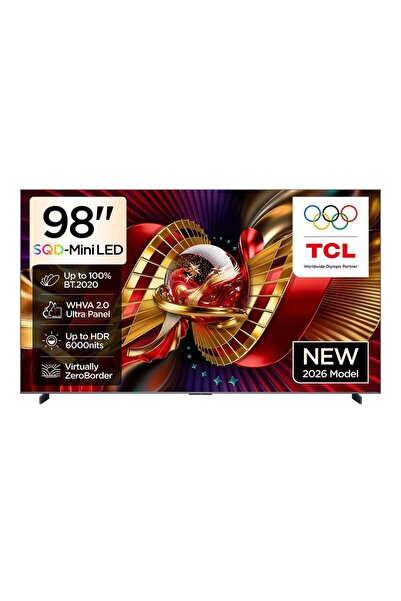 TCL 98C8L 98inc 248 cm 144 Hz SQD 4K UHD Google Miniled TV,Uydu Alıcılı