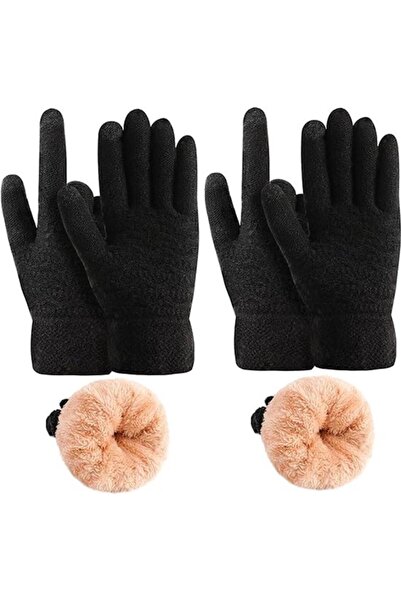 Morvena Picks 2 perechi, Mănuși călduroase din fleece cu strat dublu, Mănuși ...