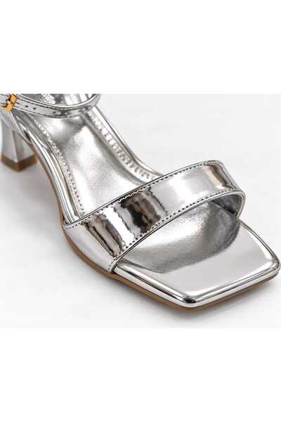 solebydilhan Women's Ankle Strap Square Toe Thick Heeled Stylish Sandals