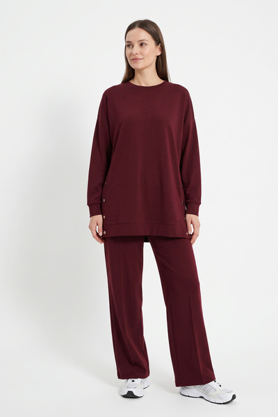 Yanları Çıtçıtlı Oysho Takım 2004 - BORDO
