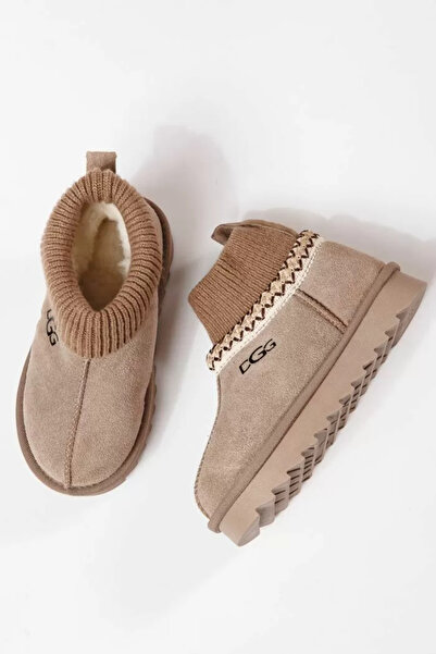 Zaira Ghete fete îmblanite khaki din piele naturala intoarsa Carla #30464