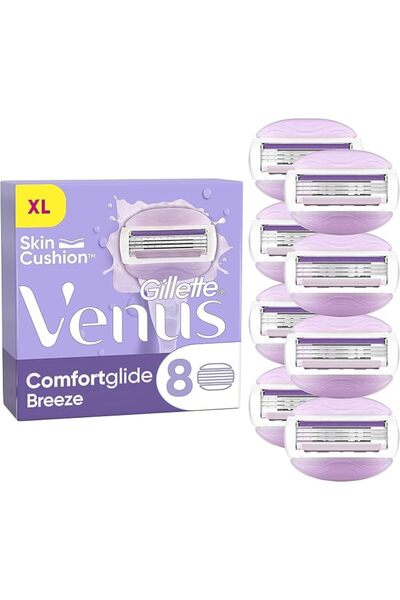 Gillette Venus شفرات حلاقة جيليت كومفورت جلايد بريز للنساء، عبوة من 8 شفرات ح...