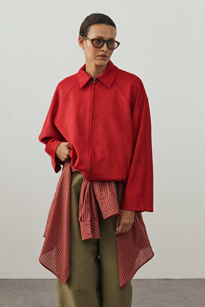 Fahhar Soft Bomber Jacket Red
