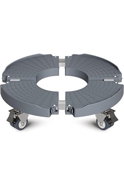WELDUN Suport mobil reglabil pentru ghivece de flori, diametru 40-54 cm, capacitate 200 kg, 4 roți duble pivotante la 360 de grade cu frână, impermeabil, pentru interior și exterior, accesorii de montaj