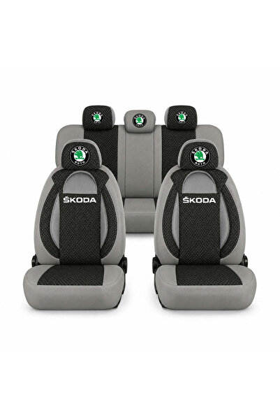 Autohelix MSA Set huse scaune sport universale, gri cu negru, personalizate p...