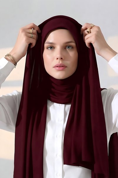 Cassenta Scarf Hazır Geçmeli Kaymaz Pratik Penye Şal Düz Renk Tesettür Şalı