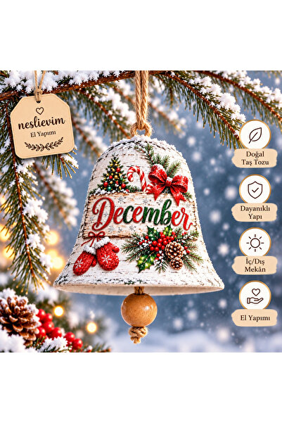 4 tane ÖZEL SERİ EI Yapımı Noel Çanları yılbaşı süsü