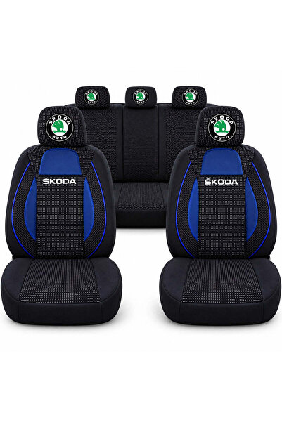 Autohelix MSA Set de huse universale pentru scaune sport, albastre cu negru, ...