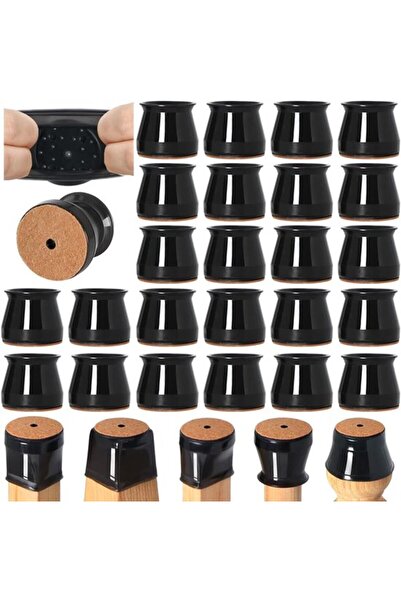 Morvena Picks 24 Protecții din silicon pentru picioarele scaunelor, din pâslă...