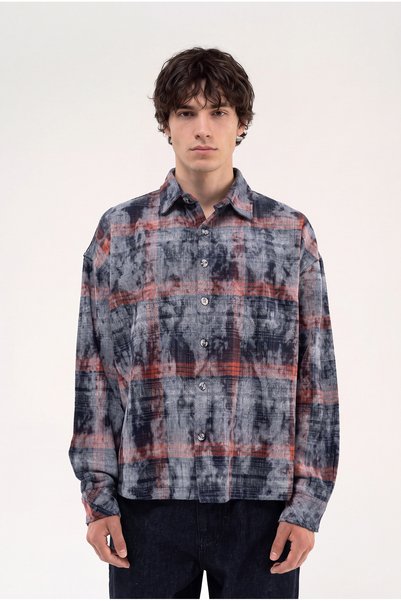 Machinist Men's Plaid Long Sleeve Oversize Shirt Tan
