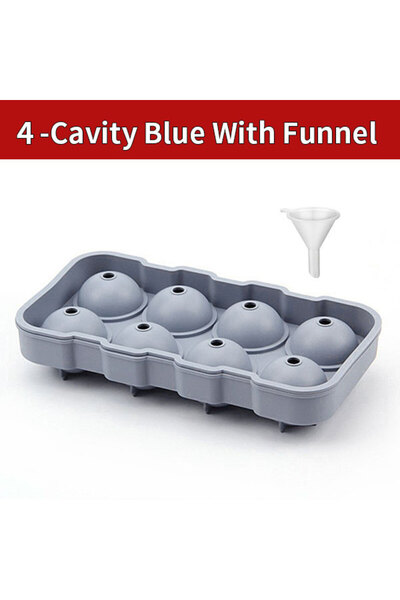 Choice 8-Cavity Blue Large Sphere Ice Cube Molds 4/8 Grid Whiskey Ice Mold Le...