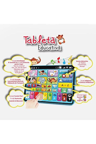İDEA Tableta Educativa Interactiva, Limba Romana si Engleza, Touchscreen, 12+...