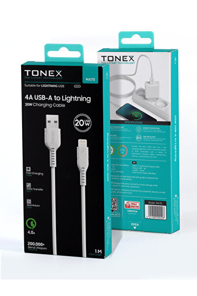 Tonex 20W USB-A to Lightning Kablo