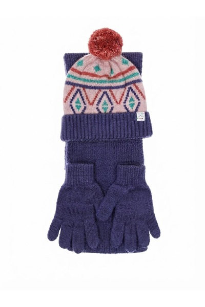Fonem Fo 5214 Leycin 3-Piece Scarf Beanie Glove Set
