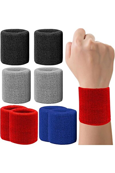 GENERAL 8 Pack Wrist Sweatbands Tennis Wrist Bands Absorbent Sweat Band for M...