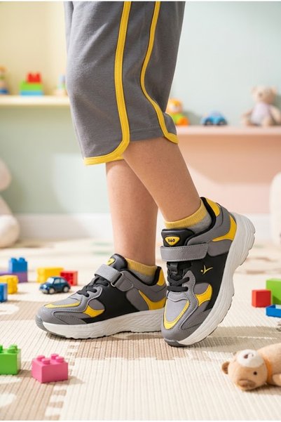 MERVESTORE Children's Color Blocked Velcro Sports Shoes Thick Sole Comfortabl...