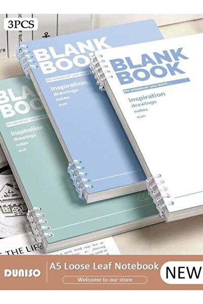 DUNISO 3pcs A5 Student Specific Loose Leaf Notebook,Loose Leaf Replacement Co...