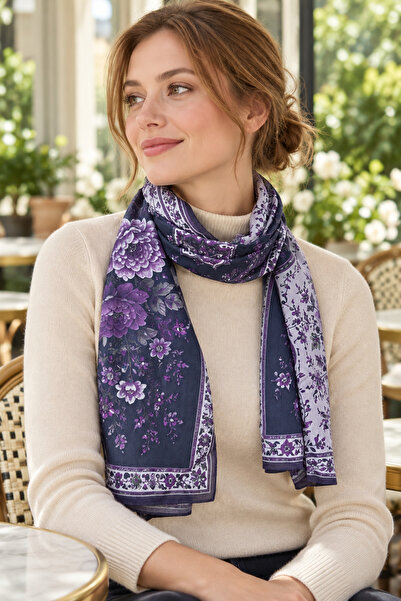 nehir eşarp Floral Pattern Modal Fabric Long Wide Ethol Shawl Scarf 145X50 cm
