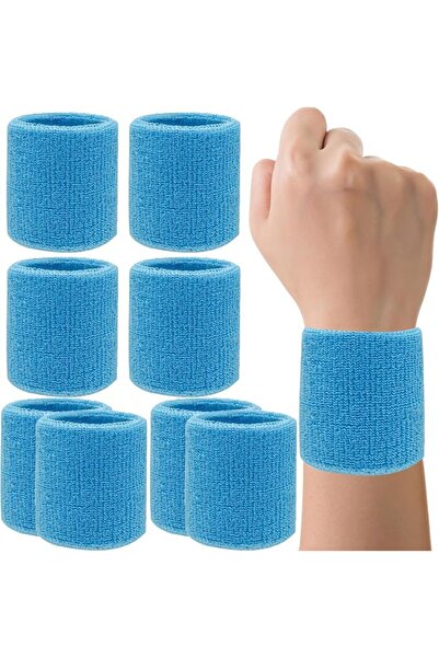 GENERAL 8 Pack Wrist Sweatbands Tennis Wrist Bands Absorbent Sweat Band for M...