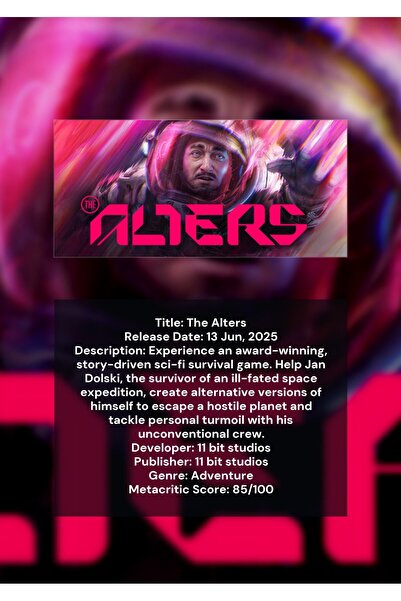 OEM Αφίσα Ινφογραφικό The Alters, Joc Video SF, Χαρτόνι Premium 250γρ., Μορφή A4