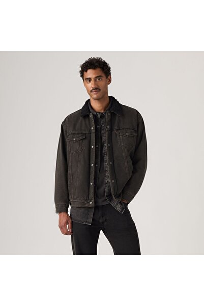 Levi's RELAXED FIT SHERPA TRUCKER ERKEK SİYAH JEAN KOT CEKET A5784-0048