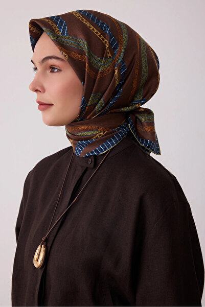Karma Desenli Twill İpek Eşarp 4424D