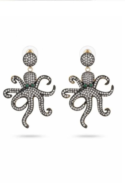 New Obsessions Octopus Stone Women's Earrings