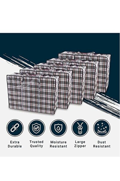 DUNISO Pack of 4 Strong Storage Laundry Bags – Big Moving/Shopping Bags with ...