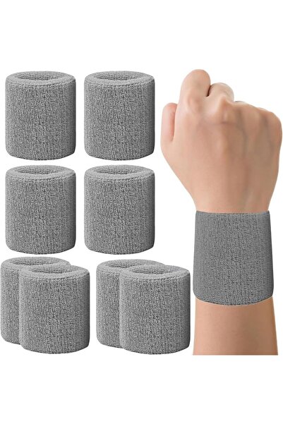 GENERAL 8 Pack Wrist Sweatbands Tennis Wrist Bands Absorbent Sweat Band for M...