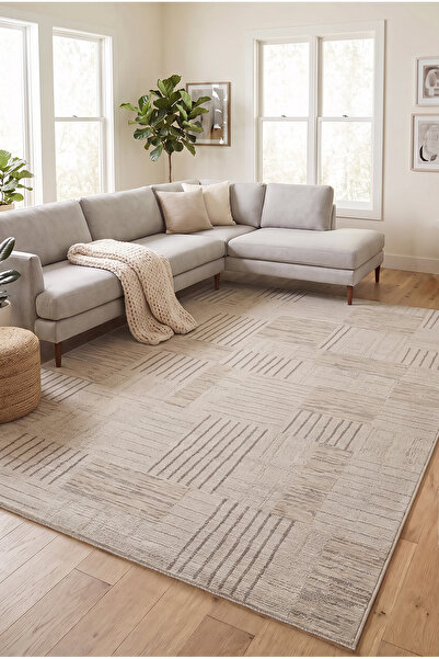 Livset Home Yumuşak Pamuk Modern Bukleli Halı Salon Mutfak Oturma Odası Çocuk...