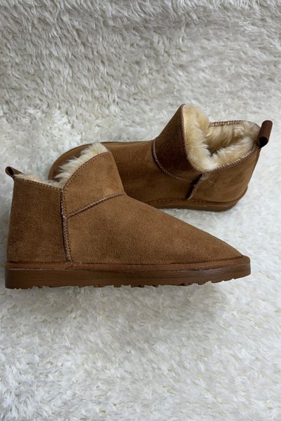 M Miel Kadın/kız Kısa Süet Bot Içi Kürklü Kışlık Bot&bootie