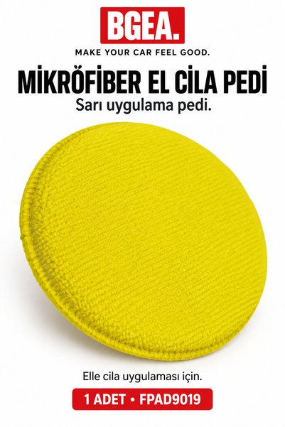 Sarı Mikrofiber El Cila Uygulama Pedi 1 Adet