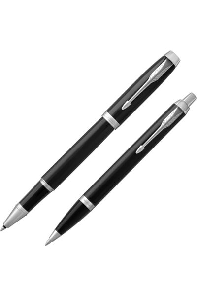 Parker مجموعة أقلام IM رولربول، سوداء بتشطيب كروم